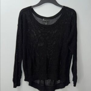 Lane Bryant Black and Silver sparkle Scoop Neck Sweater